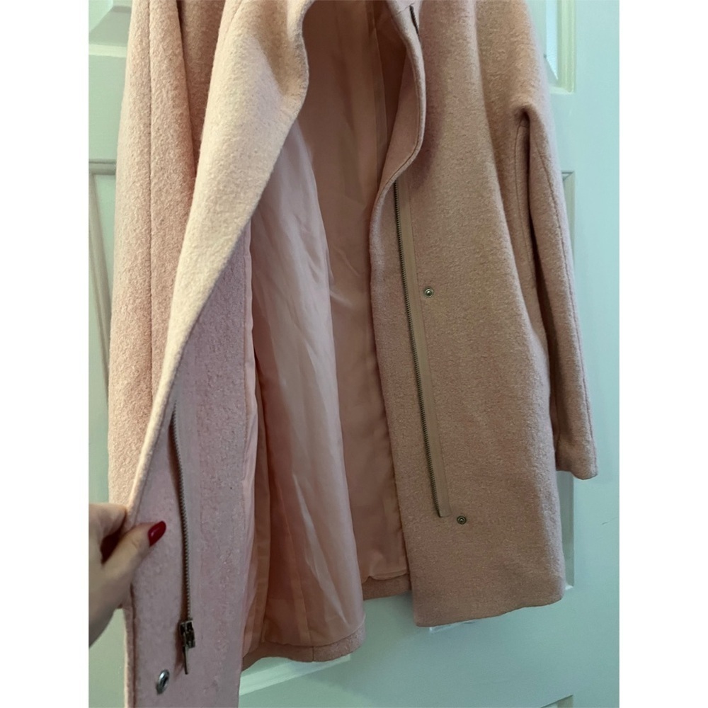 NEW! Express Blush Classic Cocoon Coat - Button and  Zip Up- Hidden Pockets! - Picture 9 of 10